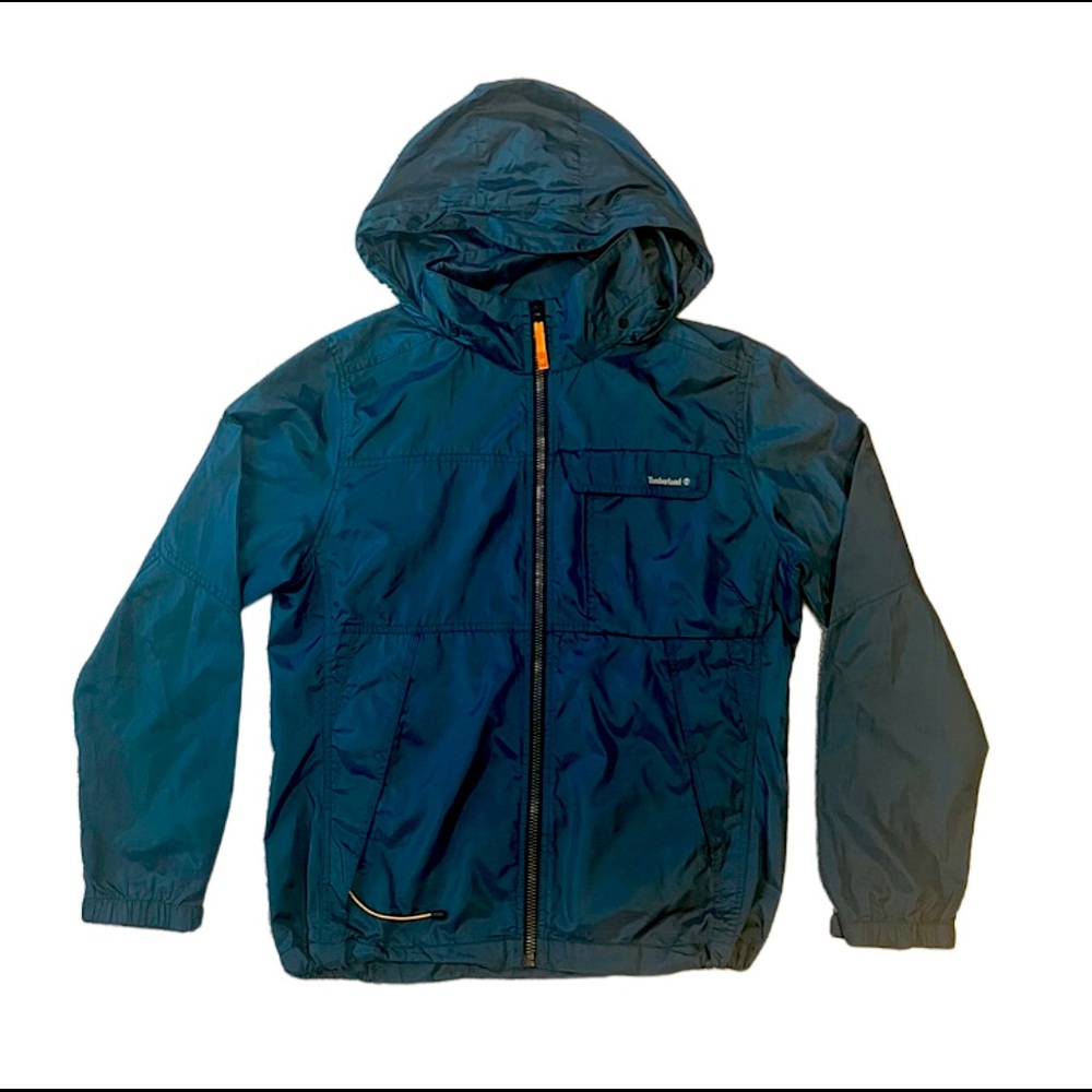 NWOT Timberland Mens FullZip Blue Raincoat/Windbreaker